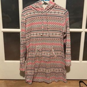 Pattern night gown with hood